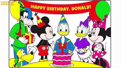 Mickey Mouse Clubhouse Happy Birthday Donald Learn Colors with Coloring Pages For Kids