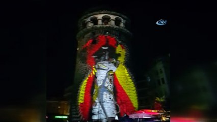 Galata Kulesine yansıtılan video Mapping gösterisi beğeni topladı