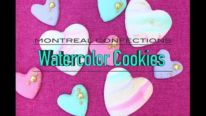 Poured icing watercolor cookies - Mirror cake technique without the reflection