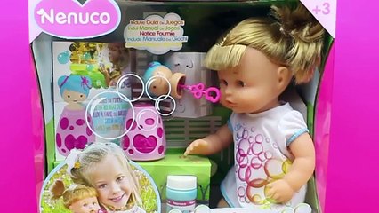Muñeca bebé NENUCO Pompas de jabón en español | Reto de hacer pompas con Nenuco | Challenge Nenuco