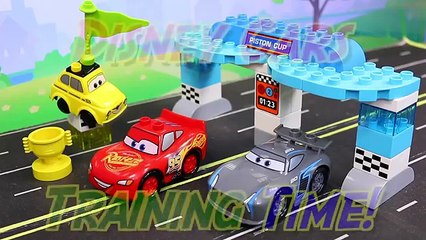 Lego Duplo Disney Cars 3 Piston Cup Race Lighting McQueen Races Batman Batmobile and Jackson Storm
