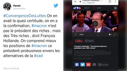 Emmanuel Macron « président des très riches » pour François Hollande.