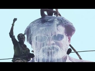 Rajnikanth Fans Bath KABALI's Posters With MILK