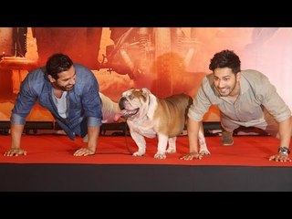 Varun Dhawan & John Abraham Introduce Dishoom Super Star ‘Bradman’