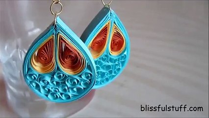 DIY - Quilled paper earrings, Paper quilling earrings tutorial