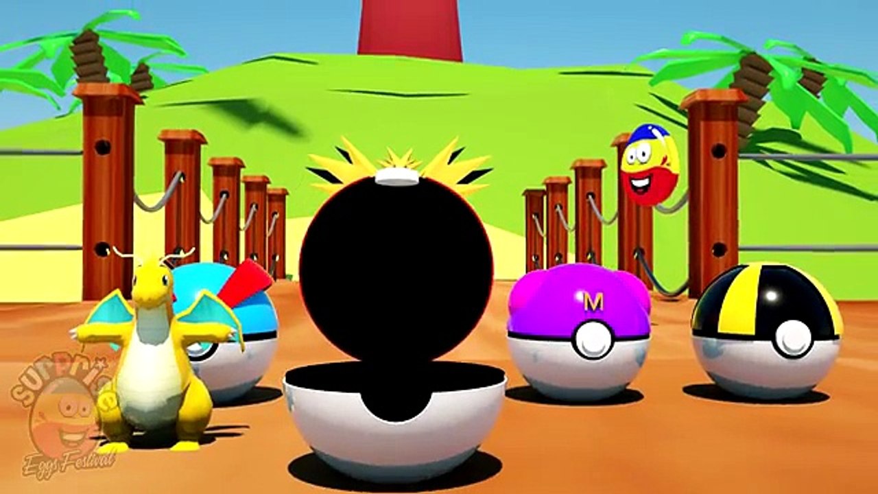 3D surprise eggs pokemon go 4 spongebob and patrick cartoon for kids