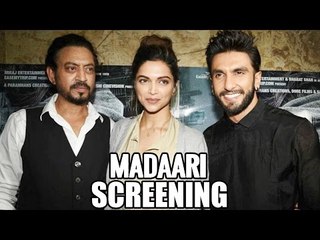 Deepika Padukone and Ranveer Singh WATCHES Irrfan Khan's Madaari Together