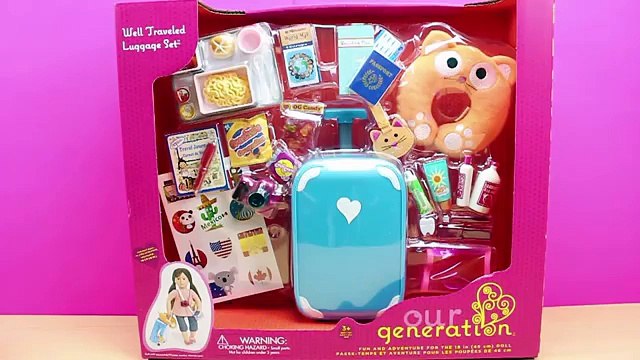 La muñeca Ginger prepara su maleta de viaje American girl | Accesorios de viaje Our Generation