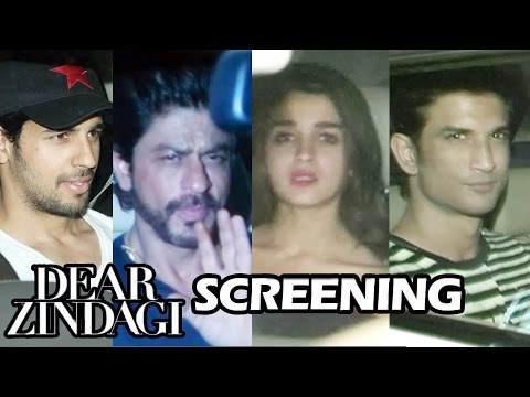 Dear Zindagi Movie Special Screening | Shahrukh Khan, Alia Bhatt, Sidharth Malhotra, Sushant Rajput
