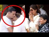 Emotional Shilpa Shetty CRIES & HUGS Akshay Kumar At Father's Last Rites Ceremony