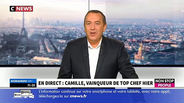 Camille, le vainqueur de Top Chef 2018, évoque sa victoire sur le plateau de Morandini Live sur CNews et Non Stop People