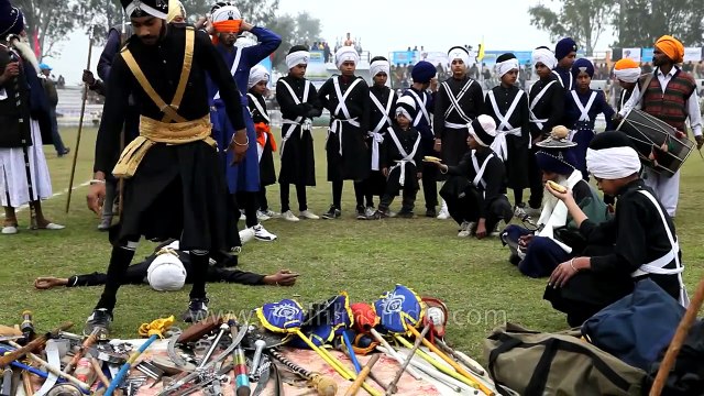 Blind-folded, he cuts banana on boy's hand with sword: Nihang Sikh warrior's Gatka martial arts