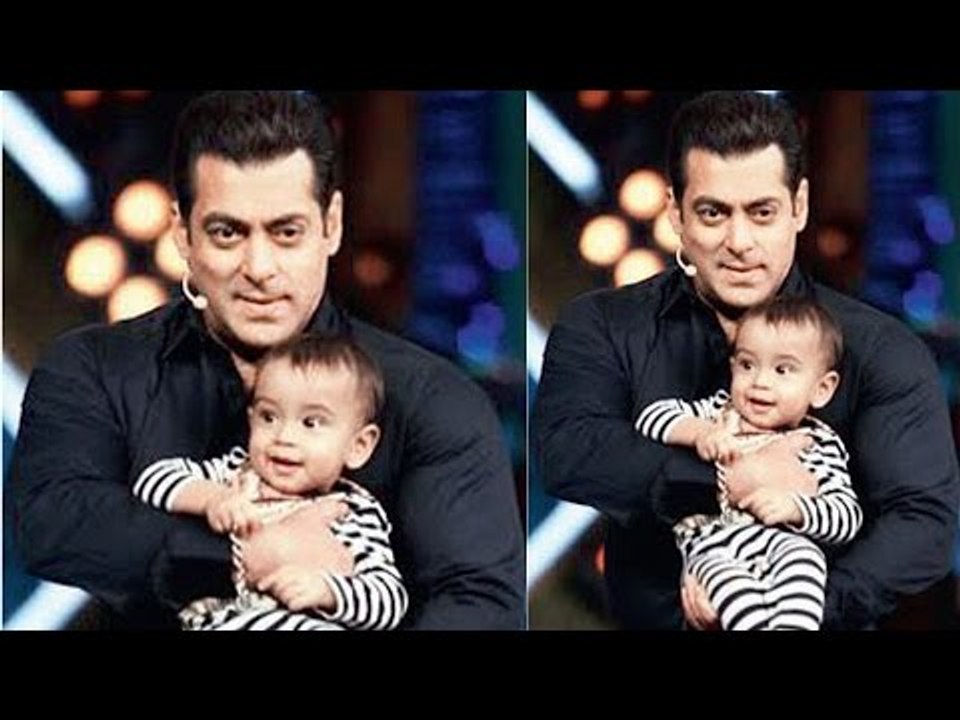 Salman Khan With Nephew Ahil On The Sets of Bigg Boss 10