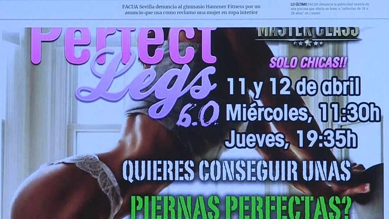 Denuncian a un gimnasio de Sevilla por publicidad sexista