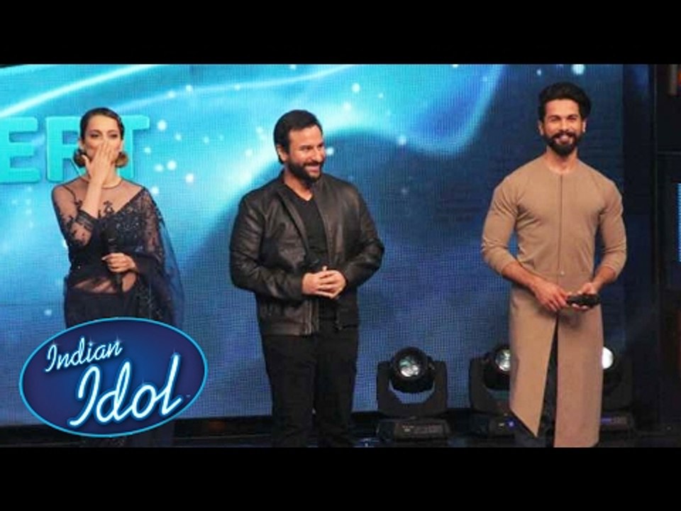 Shahid Kapoor, Kangana Ranaut, Saif Ali Khan promote Rangoon On Indian Idol