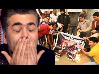 SHOCKING! Karan Johars Posters BURNT In Delhi - ADHM Controversy