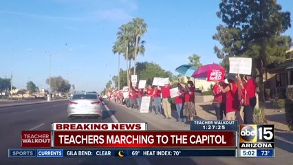 Teachers marching to Arizona capitol on Thursday
