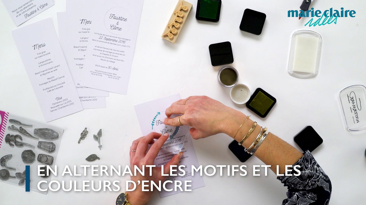 Customiser un faire-part et menu de mariage ave...