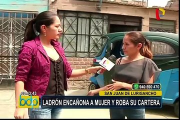 San Juan de Lurigancho: ladrón encañona a joven madre de familia para robarle