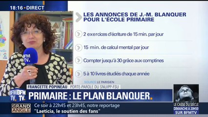Plan Blanquer: "Nous le vivons comme un guide qu'il faudra suivre à la lettre", regrette la porte-parole du syndicat des instituteurs