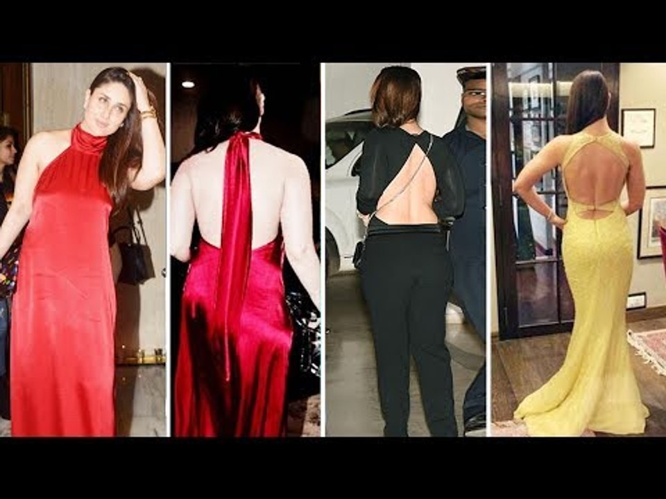navy blue dress for baby girl Kareena Kapoor Khan flaunts her back in a glamorous orange dress,  #ghaintpunjab #kareenakaporkhan | GhaintPunjab