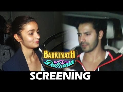 Varun Dhawan & Alia Bhatt At Badrinath Ki Dulhania Screening