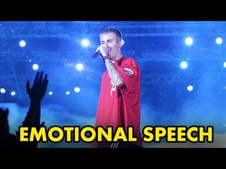 Justin Bieber's EMOTIONAL SPEECH At Mumbai Live Concert