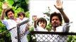 Shahrukh And AbRam Wave To Fans Outside Mannat For Eid Celebration 2017