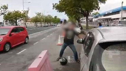 Pregnant driver terrorised by biker high on drugs