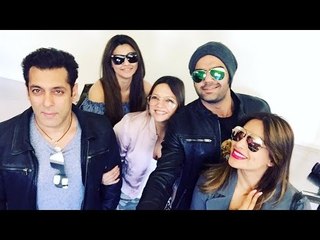 Salman Khan Takes Selfie With DA-BANGG Team At Auckland - Bipasha Basu , Daisy Shah