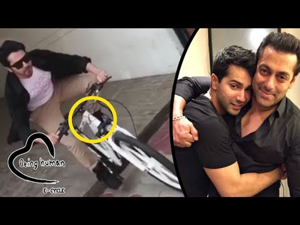 Varun Dhawan Rides Salman's Being Human E- Cycle