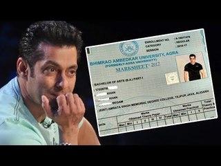 Salman Khan's FAKE Graduation Certificate From Agra University