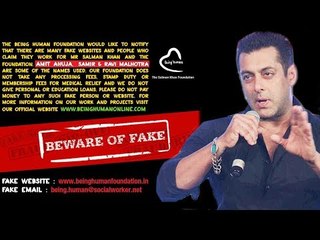 Salman Khan WARNS Fans From Fake Being Human Foundation Website