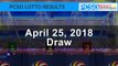 PCSO Lotto Results Today April 25, 2018 (6/55, 6/45, 4D, Swertres, STL & EZ2)