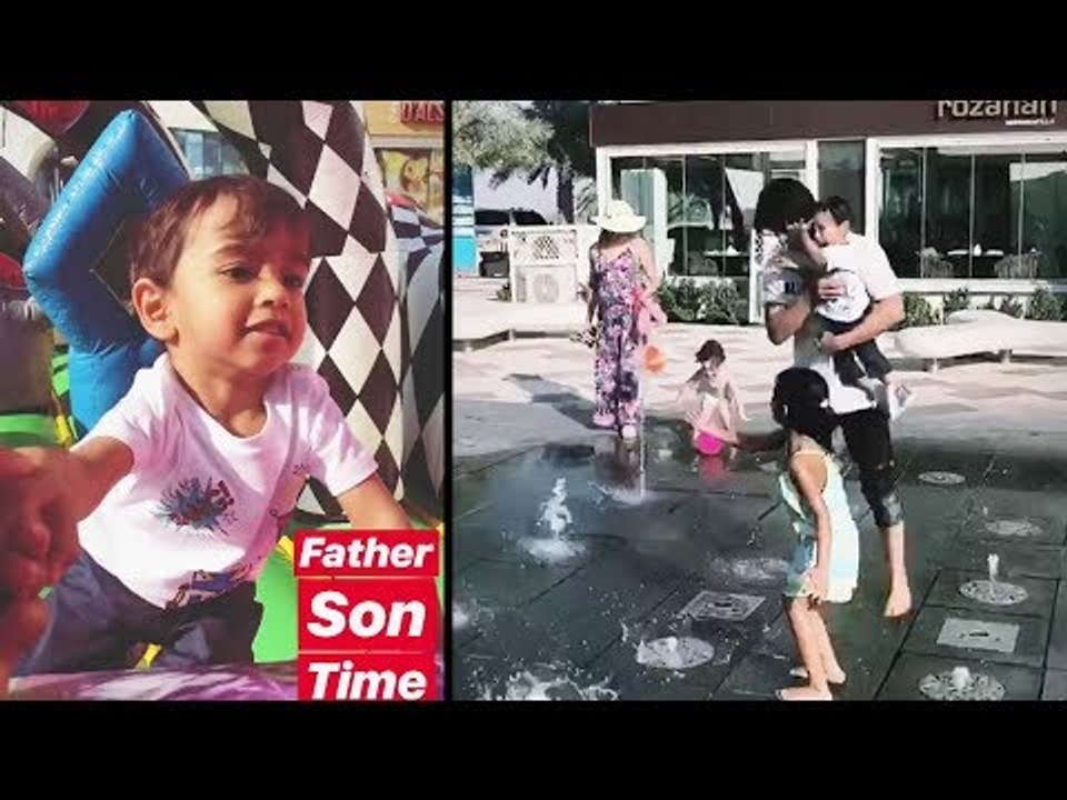 Salman's Nephew Ahil Plays In Water With His Dad Ayush