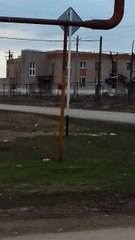 Wind Rips Roof off Building