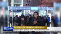 Viajeros chinos optan por trenes como medio de transporte