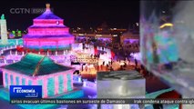 La ciudad china de Harbin alberga impresionantes esculturas de hielo construidas en 15 días