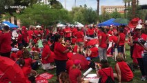 Seeing red: Arizona teachers walk out in historic statewide strike
