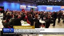 SPD acepta iniciar negociaciones de coalición con conservadores que lidera Merkel