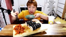 입짧은햇님의 먹방~!mukbang, eating show(김밥,무말랭이,육개장사발면 180426)