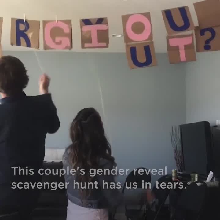 This Couples Gender Reveal Scavenger Hunt Has Us in Tears