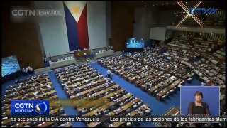 El presidente filipino pronuncia su segundo discurso sobre el estado de la nación