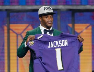 Lamar Jackson drafted No. 32 by the Baltimore Ravens