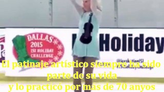 Ivonne Dowlen, emotiva patinadora en hielo de 90 años