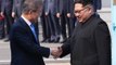 North Korean Leader Kim Jong-un and President Moon Jae-in Shake Hands at Historic Summit