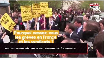 Quotidien : Emmanuel Macron très cassant avec un manifestant de Washington (Vidéo)