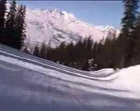 Onboard skiing Les Arcs 3