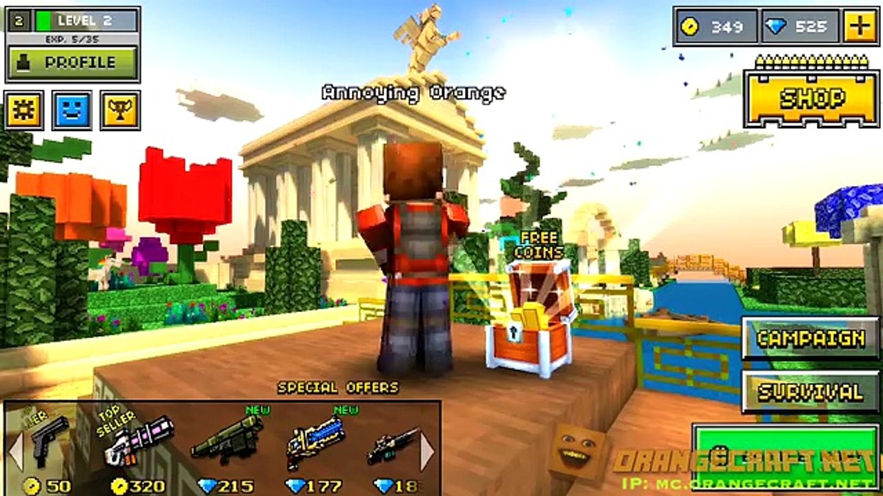 Annoying Orange plays Pixel Gun 3D: FIVE NIGHTS AT FREDDYS!