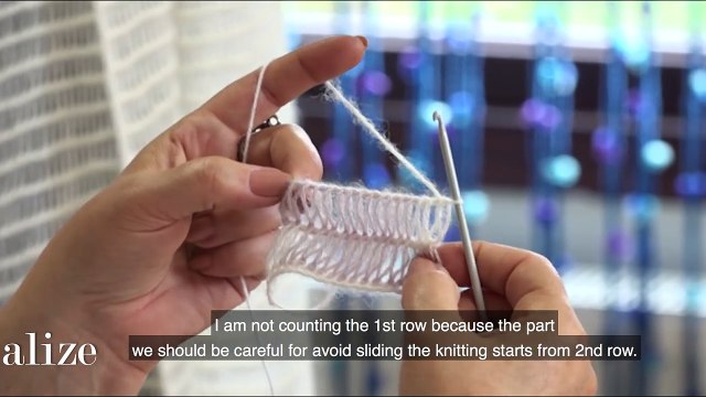 Tunus İşi hafif hırka yapımı- Making A Light Tunisian Work Vest with Alize Angora Gold